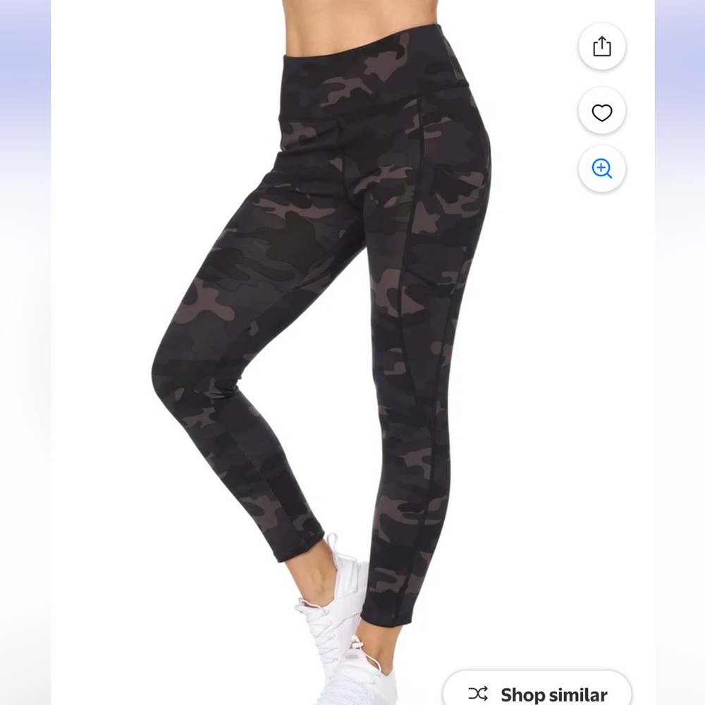 NWOT BSP Women's High Waist Camo Print 7/8 Legging With Pockets M